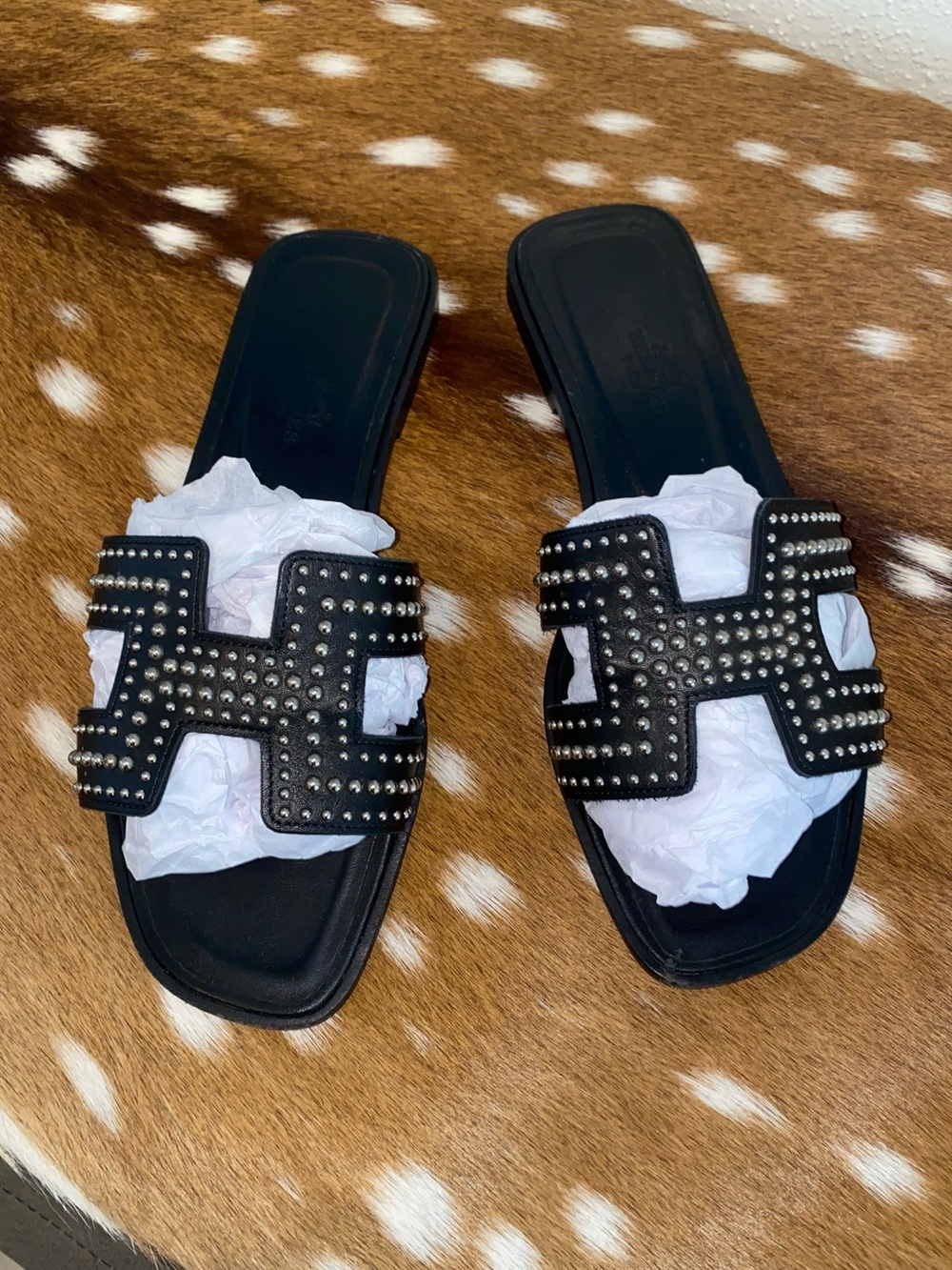 Hermes Studded Oran Sandals